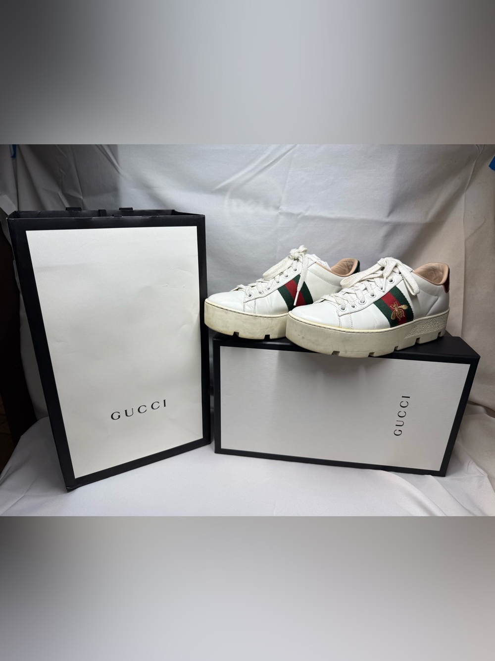 Authentic Gucci Bee Platform Women Sneakers